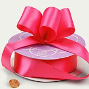 Double Faced Satin Ribbon. “Shocking Pink “ Color